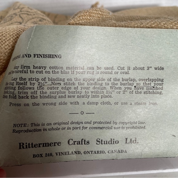 Original Rittermere Hooked Rug Pattern Hand Printed Woven Scottish Burlap Fruit - Picture 7 of 9